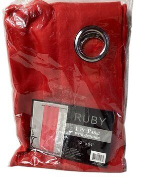 Ruby: 2 Pc Red Curtain Panel, Grommet Top Dimensions: 52" x 84"